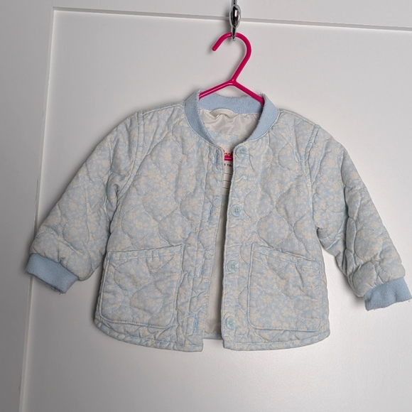 Cat & Jack Quilted Light Blue Floral Kids Jacket - Picture 1 of 4